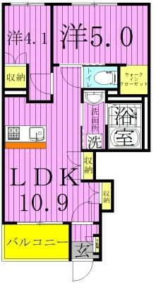ルピーノ　～Ｌｕｐｉｎｏ～ 103｜千葉県柏市松ケ崎(賃貸アパート2LDK・1階・45.29㎡)の写真 その2