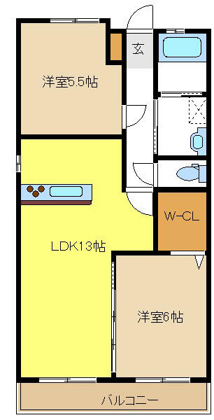 愛知県名古屋市天白区平針２丁目(賃貸マンション2LDK・1階・56.10㎡)の写真 その2