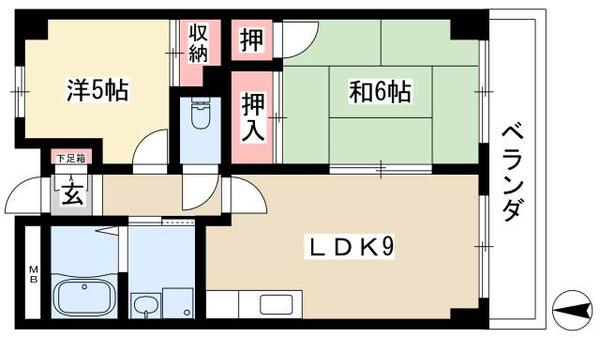 サンコート柳橋 703｜愛知県名古屋市中村区名駅南１丁目(賃貸マンション1SLDK・7階・49.30㎡)の写真 その2