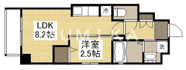 ＫＯレジデンス千日前｜岡山県岡山市北区天瀬(賃貸マンション1LDK・4階・27.95㎡)の写真 その2