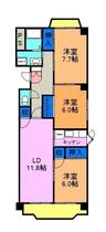 サザール一本木 201 ｜ 愛知県豊橋市佐藤５丁目（賃貸マンション3LDK・2階・78.25㎡） その2