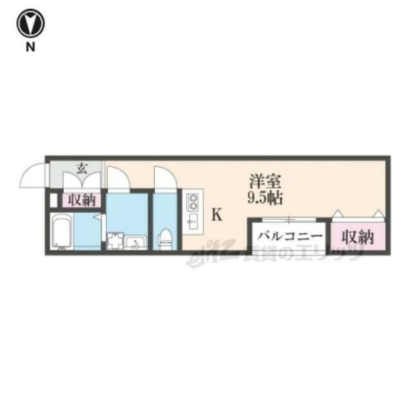 ｃｈｏｕｃｈｏｕＮａｋａｍｉｙａＥＡＳＴ 210｜大阪府枚方市中宮東之町(賃貸アパート1R・2階・25.13㎡)の写真 その2