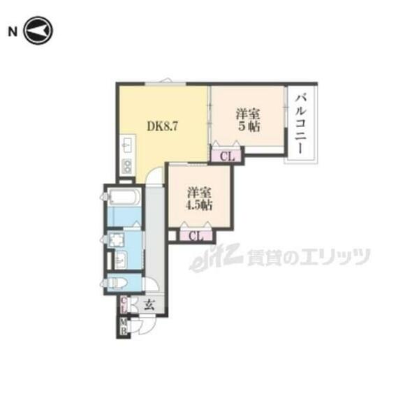 ピレーネ明和 304｜大阪府寝屋川市明和２丁目(賃貸アパート2LDK・3階・44.31㎡)の写真 その2