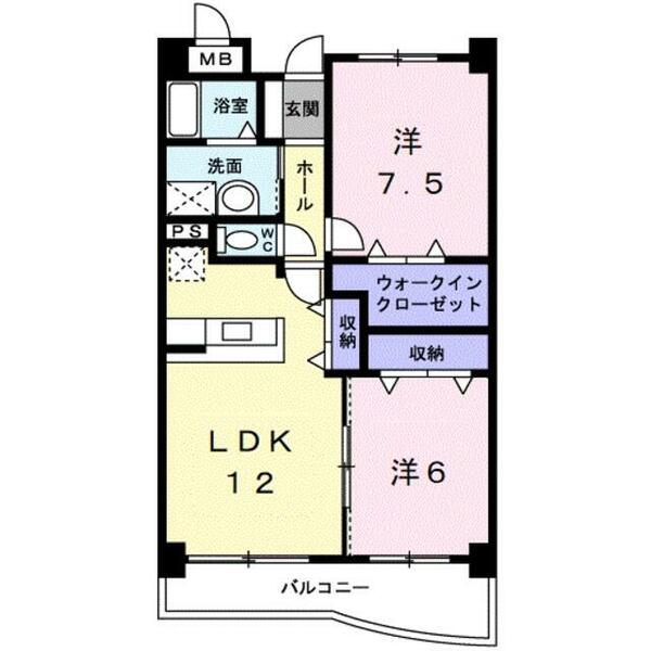 和歌山県和歌山市毛見(賃貸マンション2LDK・1階・61.03㎡)の写真 その2