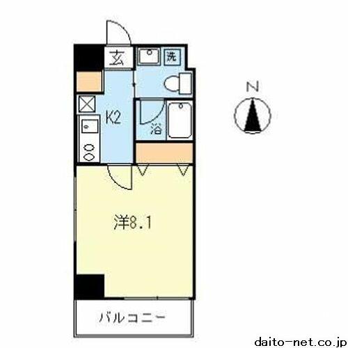 ＢＥＣＫ住吉 701｜神奈川県川崎市中原区井田中ノ町(賃貸マンション1K・7階・24.54㎡)の写真 その2