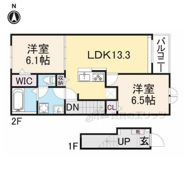 奈良県大和郡山市小泉町(賃貸アパート2LDK・2階・59.55㎡)の写真 その2