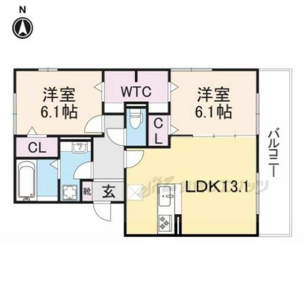 奈良県橿原市新口町(賃貸アパート2LDK・3階・62.95㎡)の写真 その2