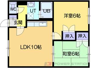 コスモス江別Ｂ｜北海道江別市緑町西１丁目(賃貸アパート2LDK・2階・50.22㎡)の写真 その2