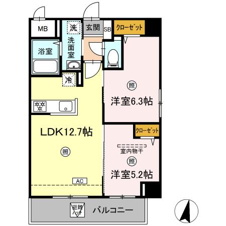 メゾン・ド・ウミライ　松江駅前 1001｜島根県松江市東朝日町(賃貸マンション2LDK・10階・52.59㎡)の写真 その2