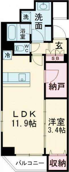東京都墨田区東向島４丁目(賃貸マンション1SLDK・3階・42.56㎡)の写真 その2