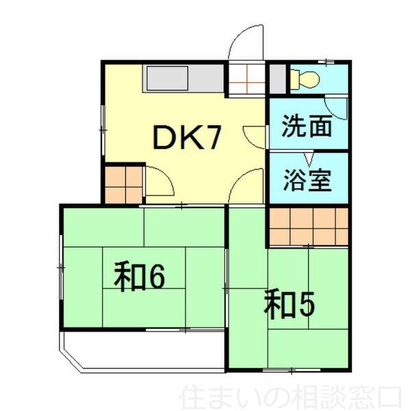 愛知県岡崎市堂前町１丁目(賃貸アパート2DK・2階・39.60㎡)の写真 その2