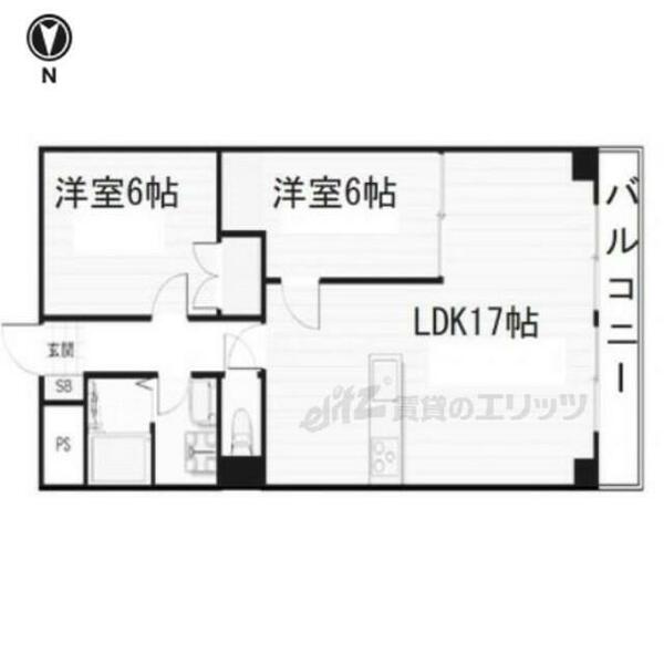 京都府京都市右京区太秦下刑部町(賃貸マンション2LDK・10階・63.18㎡)の写真 その2