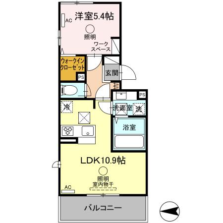 Ｆｙ－ｓｔｙｌｅ　Ａｒａｏ 106｜熊本県荒尾市荒尾(賃貸アパート1LDK・1階・40.05㎡)の写真 その2
