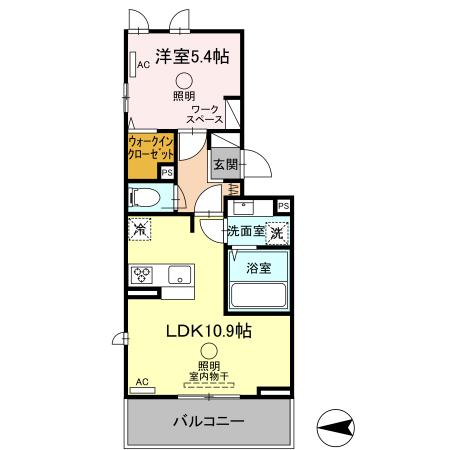 Ｆｙ－ｓｔｙｌｅ　Ａｒａｏ 206｜熊本県荒尾市荒尾(賃貸アパート1LDK・2階・40.05㎡)の写真 その2