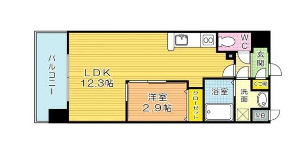 リュシオール　レジデンス 301｜福岡県北九州市小倉北区片野４丁目(賃貸マンション1LDK・3階・35.00㎡)の写真 その2