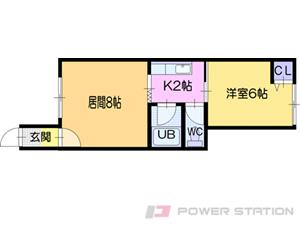 美馬マンション｜北海道江別市文京台東町(賃貸アパート1LDK・2階・34.60㎡)の写真 その2