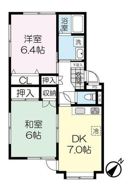 ドミール泉崎 102｜宮城県仙台市太白区泉崎２丁目(賃貸アパート2DK・1階・47.35㎡)の写真 その2