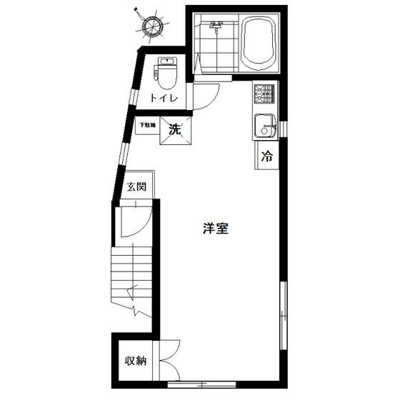 さくらハウス代々木上原 201｜東京都渋谷区西原３丁目(賃貸アパート1R・2階・20.02㎡)の写真 その2