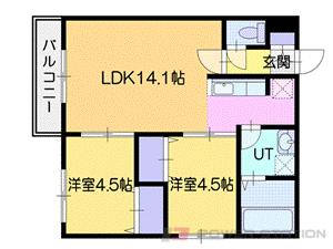 ＦＥＬＩＣＥ｜北海道札幌市厚別区厚別中央三条２丁目(賃貸マンション2LDK・2階・50.10㎡)の写真 その2