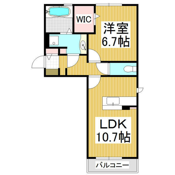 Ｐｌｅａｓｕｒｅ｜長野県伊那市上新田(賃貸アパート1LDK・2階・45.01㎡)の写真 その2