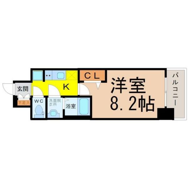 愛知県名古屋市中区富士見町(賃貸マンション1K・7階・25.52㎡)の写真 その2