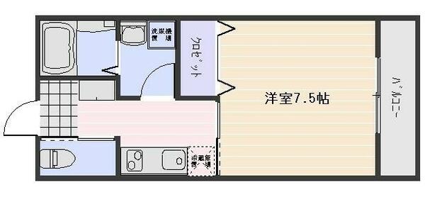 盛林レジデンス　Ｂ棟 203｜広島県広島市安佐南区祇園６丁目(賃貸アパート1K・2階・26.49㎡)の写真 その2