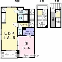 ビエントⅡ 304 ｜ 千葉県船橋市三山４丁目（賃貸アパート1LDK・3階・54.17㎡） その2