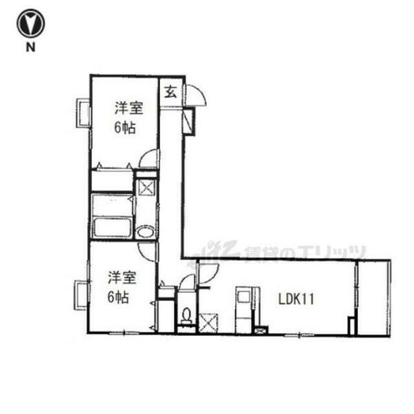 大阪府枚方市池之宮２丁目(賃貸アパート2LDK・2階・58.24㎡)の写真 その2