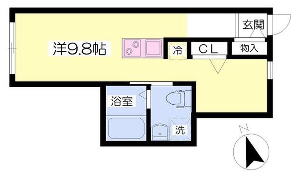 ベルリネッタ 103｜福岡県久留米市津福本町(賃貸アパート1R・1階・24.17㎡)の写真 その2