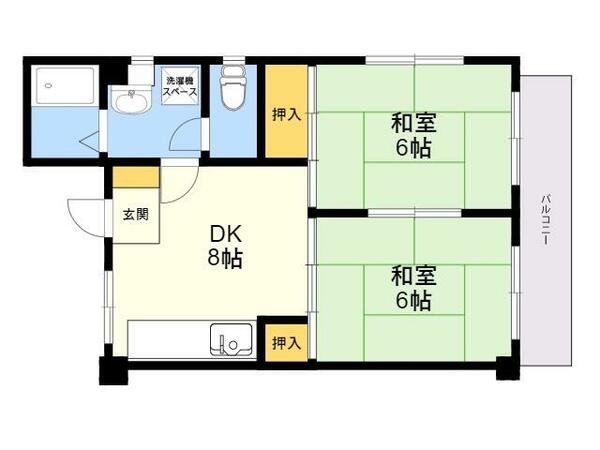 スプリングヒルズ宝 401｜福岡県春日市宝町３丁目(賃貸マンション2DK・4階・41.40㎡)の写真 その2