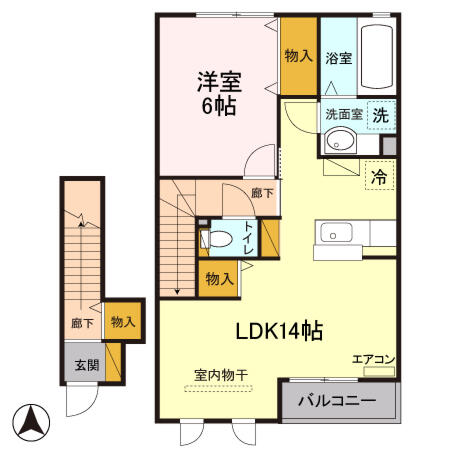 グラン　ボヌール 203｜茨城県古河市旭町２丁目(賃貸アパート1LDK・2階・52.98㎡)の写真 その2