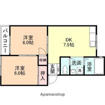 富山県富山市水橋辻ヶ堂（賃貸アパート2DK・2階・42.34㎡） その2