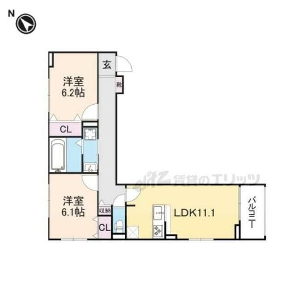 グレース讃良 302｜大阪府寝屋川市小路北町(賃貸アパート2LDK・3階・57.94㎡)の写真 その2