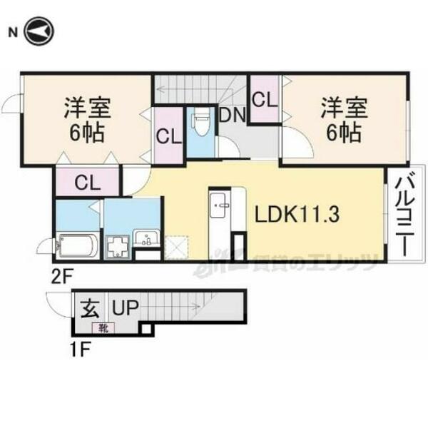 奈良県五條市釜窪町(賃貸アパート1LDK・1階・45.72㎡)の写真 その2