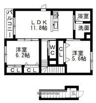 Ｓ・Ｃ　Ｓｔａｂｌｅ（エス・シースターブル）  ｜ 愛知県瀬戸市若宮町３丁目（賃貸アパート2LDK・2階・58.59㎡） その2