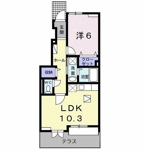 神奈川県秦野市平沢(賃貸アパート1LDK・1階・43.12㎡)の写真 その2