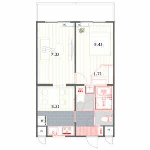 ＴＯＭＯＳ　ＡＰＡＲＴＭＥＮＴＳ　ＭＥＩＴＥＴＳＵ　ＯＳＡＴＯ 501｜愛知県稲沢市奥田町三十番神(賃貸マンション1LDK・5階・44.71㎡)の写真 その2