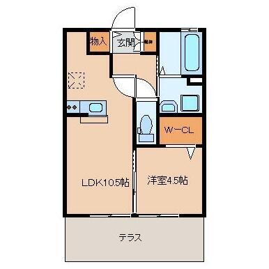 エマーブルⅠ｜福岡県筑後市大字前津(賃貸アパート1LDK・1階・40.07㎡)の写真 その2