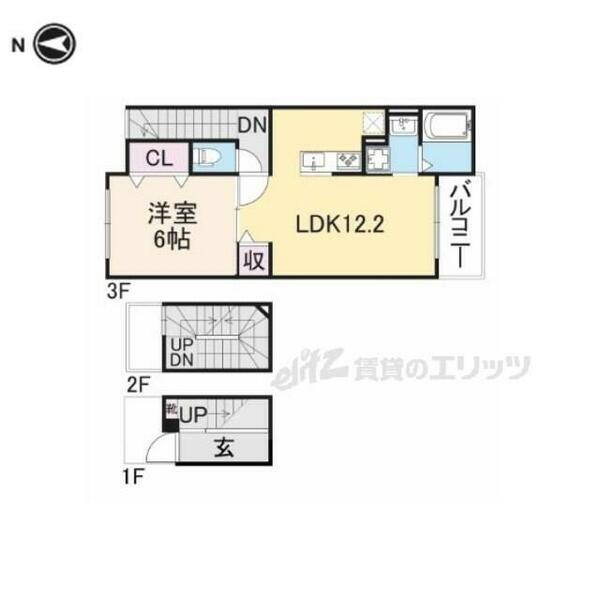 奈良県香芝市五位堂３丁目(賃貸アパート1LDK・3階・53.33㎡)の写真 その2