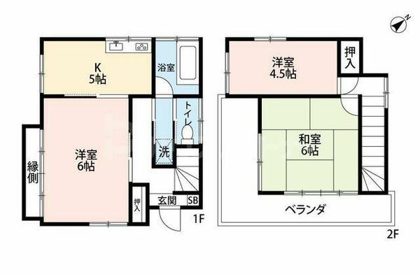千葉県松戸市栄町５丁目(賃貸一戸建3K・--・54.11㎡)の写真 その2