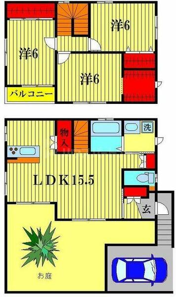 グレイスＡ 1｜千葉県流山市後平井(賃貸一戸建3LDK・--・84.46㎡)の写真 その2
