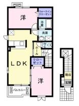 モデルノパレスⅠ  ｜ 千葉県野田市山崎（賃貸アパート2LDK・2階・58.52㎡） その2