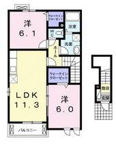 グラティア  ｜ 埼玉県所沢市大字中富（賃貸アパート2LDK・2階・57.63㎡） その2