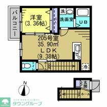 ＪＩ馬橋  ｜ 千葉県松戸市新作（賃貸アパート1LDK・2階・35.90㎡） その2