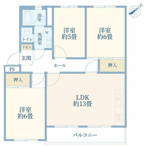 ルツクハイツ新検見川３号棟 中古マンション 写真2