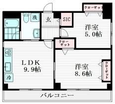 メゾン和田  ｜ 東京都中野区弥生町２丁目（賃貸マンション2LDK・3階・56.50㎡） その2