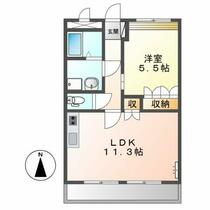 クイーンパレス  ｜ 福井県鯖江市水落町１丁目（賃貸アパート1LDK・2階・41.04㎡） その2