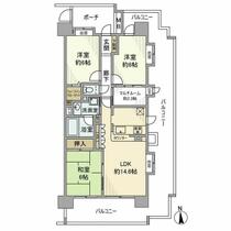 コスモ武蔵浦和サウスビューコート 1403 ｜ 埼玉県さいたま市南区沼影２丁目（賃貸マンション3LDK・14階・75.02㎡） その2