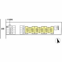 Ｃａｓａ　ａｒｃａ 106 ｜ 岐阜県岐阜市加納鉄砲町３丁目（賃貸アパート1LDK・1階・33.44㎡） その2