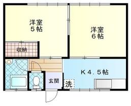 ハイツ平山 206 ｜ 長崎県諫早市平山町（賃貸アパート2K・2階・38.26㎡） その2